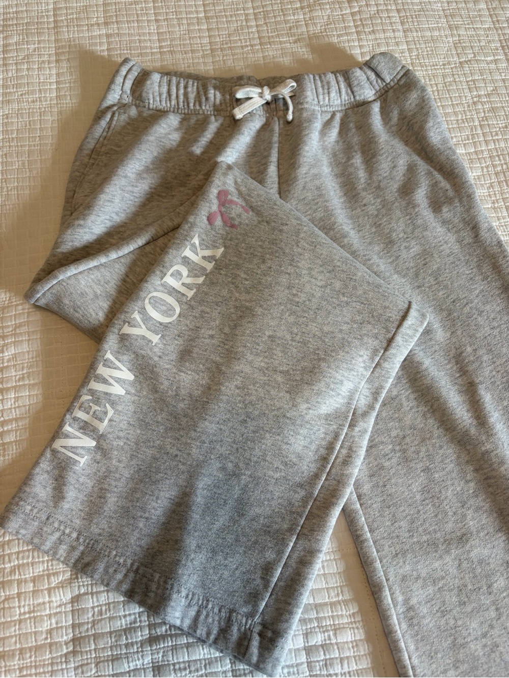 abercrombie kids Gray Sweatpants with 'New York' Graphic